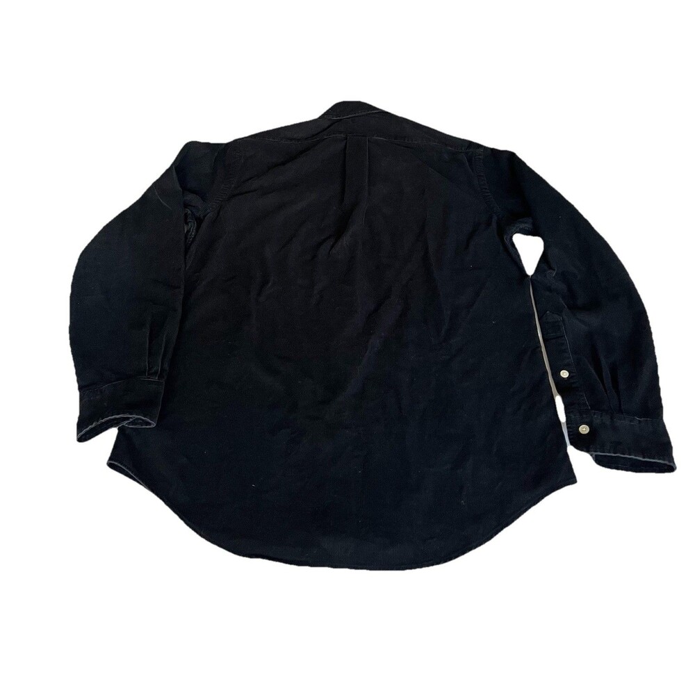 Polo Ralph Lauren Black Corduroy Button-Down Shirt Red Logo Long Sleeve Small - Picture 3 of 7